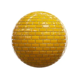 Shiny yellow brick wall